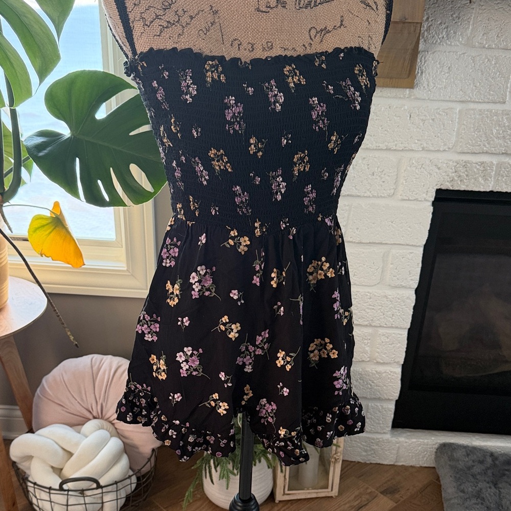 Angie Black Floral Jumpsuit